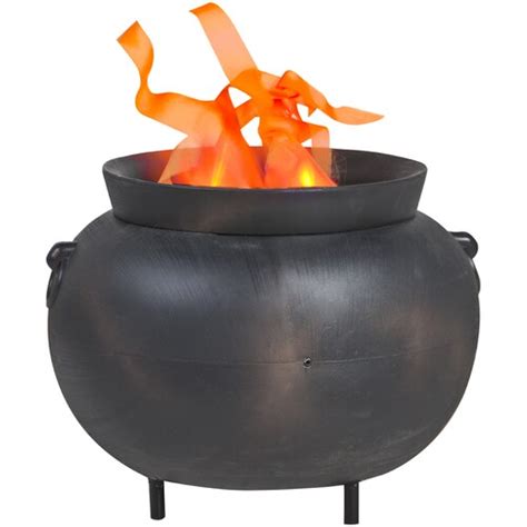 halloween cauldron with flame